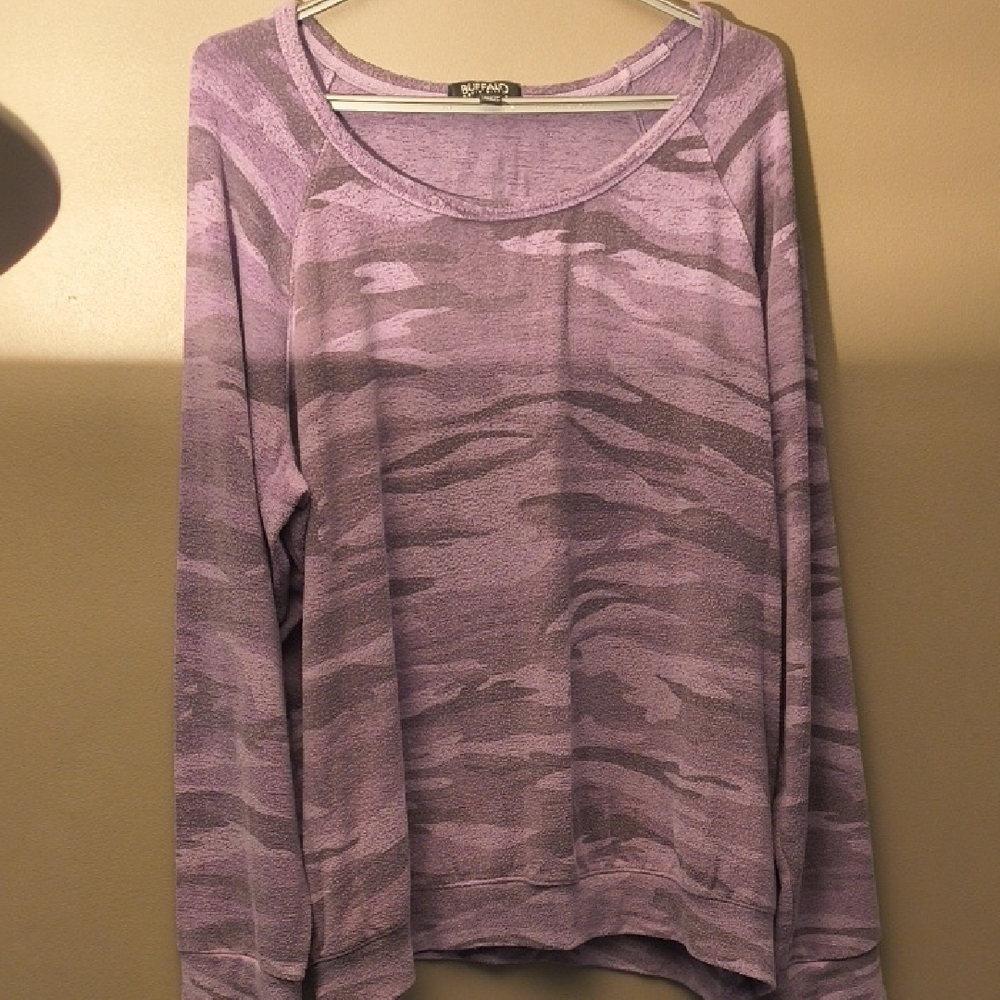 Buffalo David Bitton - Lavender Military Style Camouflage Long Sleeve Shirt